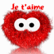 Coeur  fourrure "Je t'aime"