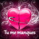 Coeur dchir pingl "Tu me manques"