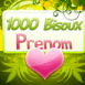 Coeur sur fond fleuri "1000 bisous"