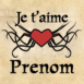 Tatouage tribal coeur "Je t'aime"