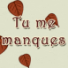 Motif feuilles "Tu me manques"