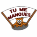 Tigre portant un drapeau "Tu me manques"