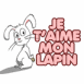 Lapin blanc "Je t'aime mon lapin"